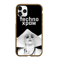 Чехол iPhone 11 Pro матовый Techno храм монашка в белом