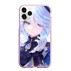 Чехол iPhone 11 Pro матовый Genshin Impact Фурина smiling