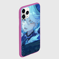 Чехол iPhone 11 Pro матовый Genshin Impact Furina happy, цвет: 3D-фиолетовый — фото 2