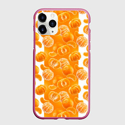 Чехол iPhone 11 Pro матовый Мандарины, цвет: 3D-малиновый