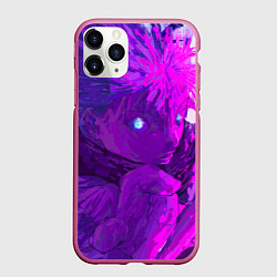 Чехол iPhone 11 Pro матовый Годжо произносит заклинание, цвет: 3D-малиновый