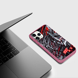 Чехол iPhone 11 Pro матовый Красная каменная броня, цвет: 3D-малиновый — фото 2