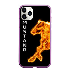 Чехол iPhone 11 Pro матовый Mustang fire, цвет: 3D-фиолетовый