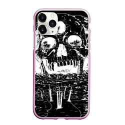 Чехол iPhone 11 Pro матовый Череп черного клевера, цвет: 3D-розовый