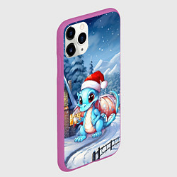 Чехол iPhone 11 Pro матовый Синий маленький дракон, цвет: 3D-фиолетовый — фото 2