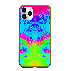 Чехол iPhone 11 Pro матовый Tie-Dye abstraction, цвет: 3D-коричневый