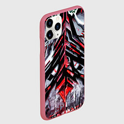 Чехол iPhone 11 Pro матовый Разлом в стене, цвет: 3D-малиновый — фото 2