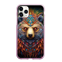 Чехол iPhone 11 Pro матовый Медведь фентези, цвет: 3D-розовый