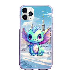 Чехол iPhone 11 Pro матовый Дракон милый новогодний 2024 символ года, цвет: 3D-светло-сиреневый