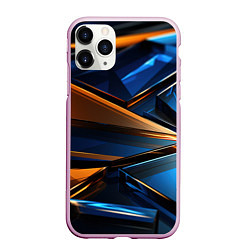 Чехол iPhone 11 Pro матовый Синии стеклянные осколки, цвет: 3D-розовый