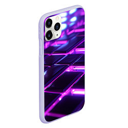 Чехол iPhone 11 Pro матовый Фиолетовая неоновая плитка, цвет: 3D-светло-сиреневый — фото 2