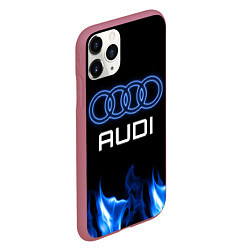 Чехол iPhone 11 Pro матовый Audi neon art, цвет: 3D-малиновый — фото 2