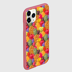 Чехол iPhone 11 Pro матовый Экзотические фрукты, цвет: 3D-малиновый — фото 2