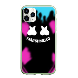 Чехол iPhone 11 Pro матовый Маршмеллоу неон камсток, цвет: 3D-салатовый