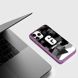 Чехол iPhone 11 Pro матовый Rainbow six cybersport, цвет: 3D-фиолетовый — фото 2