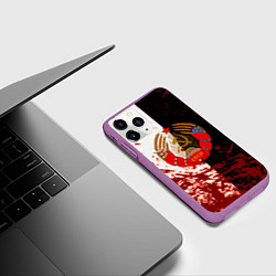 Чехол iPhone 11 Pro матовый СССР гранжевые краски прошлого, цвет: 3D-фиолетовый — фото 2