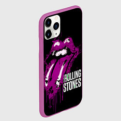 Чехол iPhone 11 Pro матовый The Rolling Stones - lips, цвет: 3D-фиолетовый — фото 2