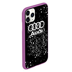 Чехол iPhone 11 Pro матовый Audi белая краска авто спорт, цвет: 3D-фиолетовый — фото 2