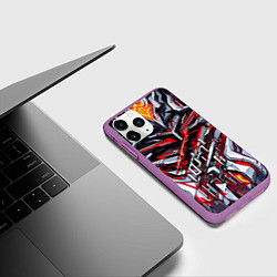 Чехол iPhone 11 Pro матовый Красные Металл и кровь, цвет: 3D-фиолетовый — фото 2