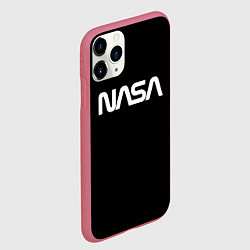 Чехол iPhone 11 Pro матовый NASA space logo, цвет: 3D-малиновый — фото 2