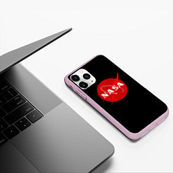 Чехол iPhone 11 Pro матовый NASA redlogo space usa, цвет: 3D-розовый — фото 2