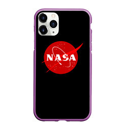 Чехол iPhone 11 Pro матовый NASA redlogo space usa, цвет: 3D-фиолетовый