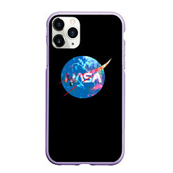 Чехол iPhone 11 Pro матовый NASA true space star, цвет: 3D-светло-сиреневый