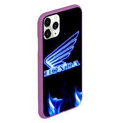 Чехол iPhone 11 Pro матовый Honda neon, цвет: 3D-фиолетовый — фото 2