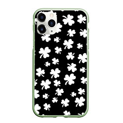 Чехол iPhone 11 Pro матовый Black clover pattern anime, цвет: 3D-салатовый