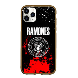 Чехол iPhone 11 Pro матовый Ramones краски метал группа, цвет: 3D-коричневый