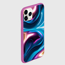 Чехол iPhone 11 Pro матовый Жидкий красочный металл, цвет: 3D-фиолетовый — фото 2