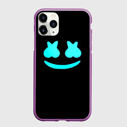 Чехол iPhone 11 Pro матовый Маршмеллоу голубое лого