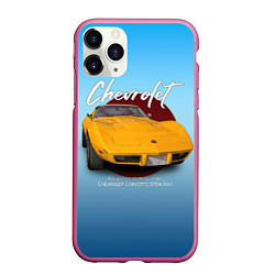 Чехол iPhone 11 Pro матовый Американский маслкар Chevrolet Corvette