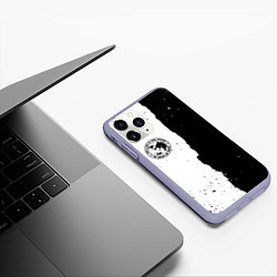 Чехол iPhone 11 Pro матовый Ведьмак лого черно белые, цвет: 3D-светло-сиреневый — фото 2