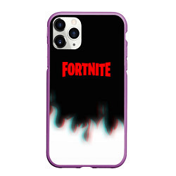 Чехол iPhone 11 Pro матовый Fortnite flame glitch, цвет: 3D-фиолетовый