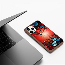 Чехол iPhone 11 Pro матовый Взрыв камне абстракция, цвет: 3D-коричневый — фото 2