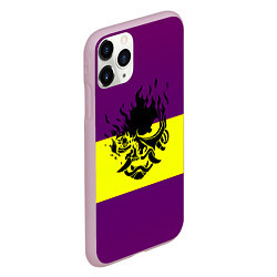 Чехол iPhone 11 Pro матовый Cyberpunk 2077 stripes, цвет: 3D-розовый — фото 2