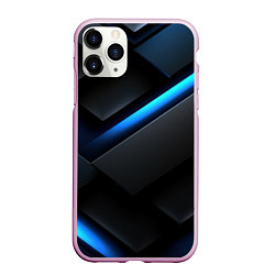 Чехол iPhone 11 Pro матовый Синее неоновое свечение, цвет: 3D-розовый