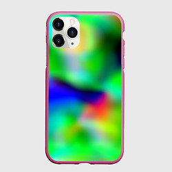 Чехол iPhone 11 Pro матовый Психоделический неоновый градиент, цвет: 3D-малиновый