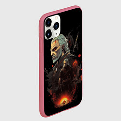 Чехол iPhone 11 Pro матовый Ведьмак Геральт из Ривии, цвет: 3D-малиновый — фото 2
