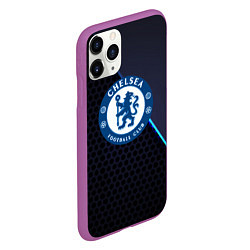 Чехол iPhone 11 Pro матовый Chelsea carbon sport, цвет: 3D-фиолетовый — фото 2