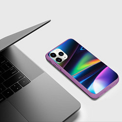 Чехол iPhone 11 Pro матовый Голографический материал, цвет: 3D-фиолетовый — фото 2