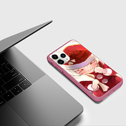 Чехол iPhone 11 Pro матовый Genshin Impact Кли NY, цвет: 3D-малиновый — фото 2