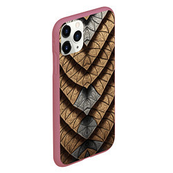 Чехол iPhone 11 Pro матовый Броненосец, цвет: 3D-малиновый — фото 2