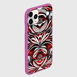 Чехол iPhone 11 Pro матовый Узоры паттерны, цвет: 3D-фиолетовый — фото 2