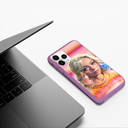 Чехол iPhone 11 Pro матовый Энид Синклер - арт и текстура розового свитера, цвет: 3D-фиолетовый — фото 2