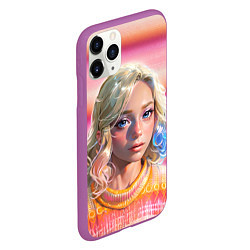 Чехол iPhone 11 Pro матовый Энид Синклер - арт и текстура розового свитера, цвет: 3D-фиолетовый — фото 2