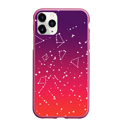 Чехол iPhone 11 Pro матовый Созвездия в розовом небе, цвет: 3D-малиновый
