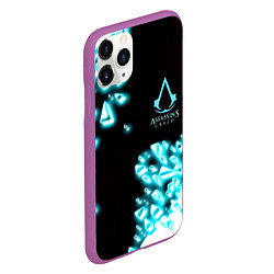 Чехол iPhone 11 Pro матовый Assassins Creed анимус, цвет: 3D-фиолетовый — фото 2