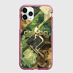 Чехол iPhone 11 Pro матовый Counter Strike go - pattern, цвет: 3D-малиновый